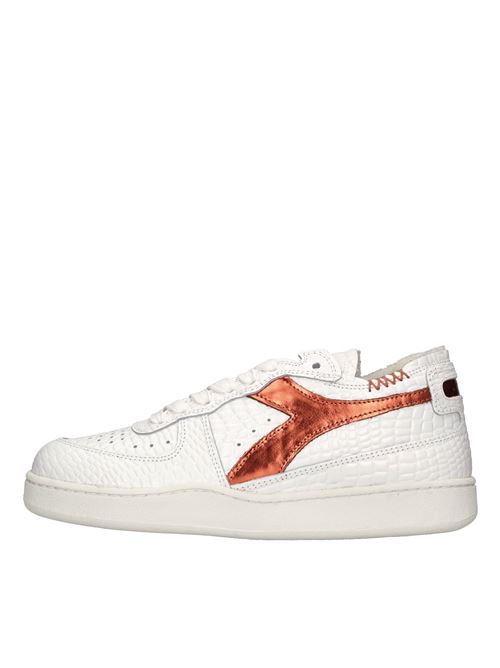Sneakers in pelle DIADORA HERITAGE | MI BASKET ROW CUT COCCO WBIANCO-ARANCIO